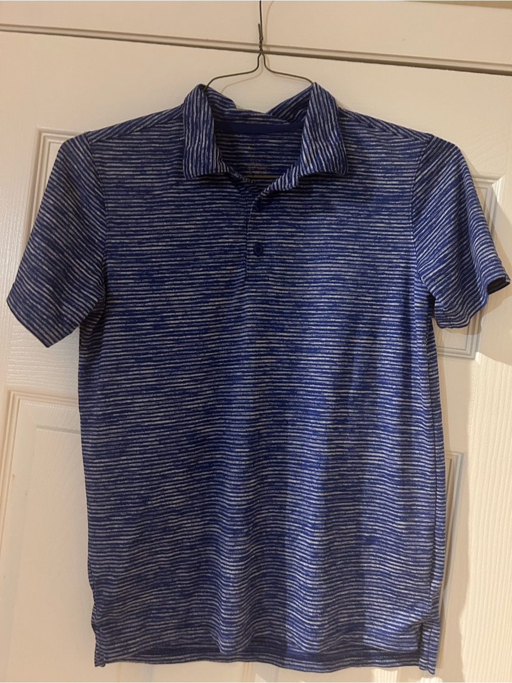Boys Blue Striped Polo Shirt